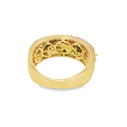 Diamond Wedding Band Ring 1.30 CTW in 10K Yellow Gold – Round Cut