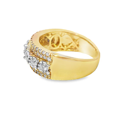 Diamond Wedding Band Ring 1.30 CTW in 10K Yellow Gold – Round Cut