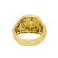 Two-Tone Iced Out Dome Ring 1.60 CTW in 10K Yellow & White Gold – Cushion Style
