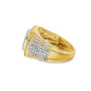 Two-Tone Iced Out Dome Ring 1.60 CTW in 10K Yellow & White Gold – Cushion Style
