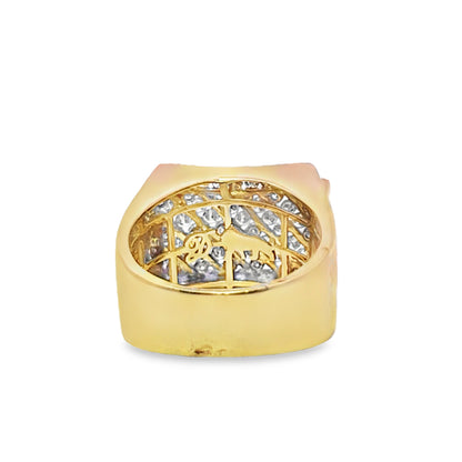 Men’s Rectangle Cluster Pinky Ring 2.00 CTW | 10K Yellow Gold Diamond Iced-Out Ring