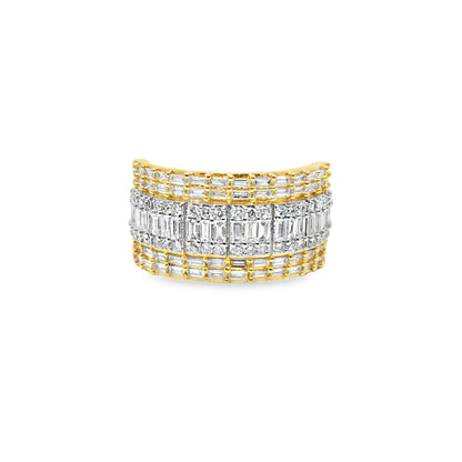 Baguette Diamond Wedding Band Ring | 2.05 CTW | 10K Yellow Gold