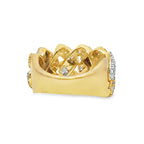 10K Yellow Gold Diamond Cuban Link Ring | 2.60 CTW Iced-Out Band