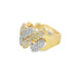 10K Yellow Gold Diamond Cuban Link Ring | 2.60 CTW Iced-Out Band