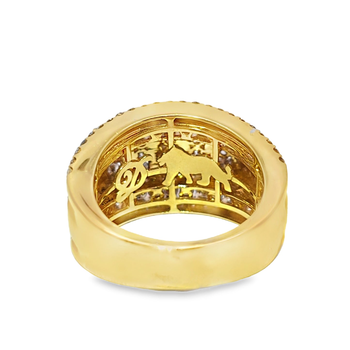 Round Cut Diamond Ring 3.55 CTW in 10K Yellow Gold – Statement Design