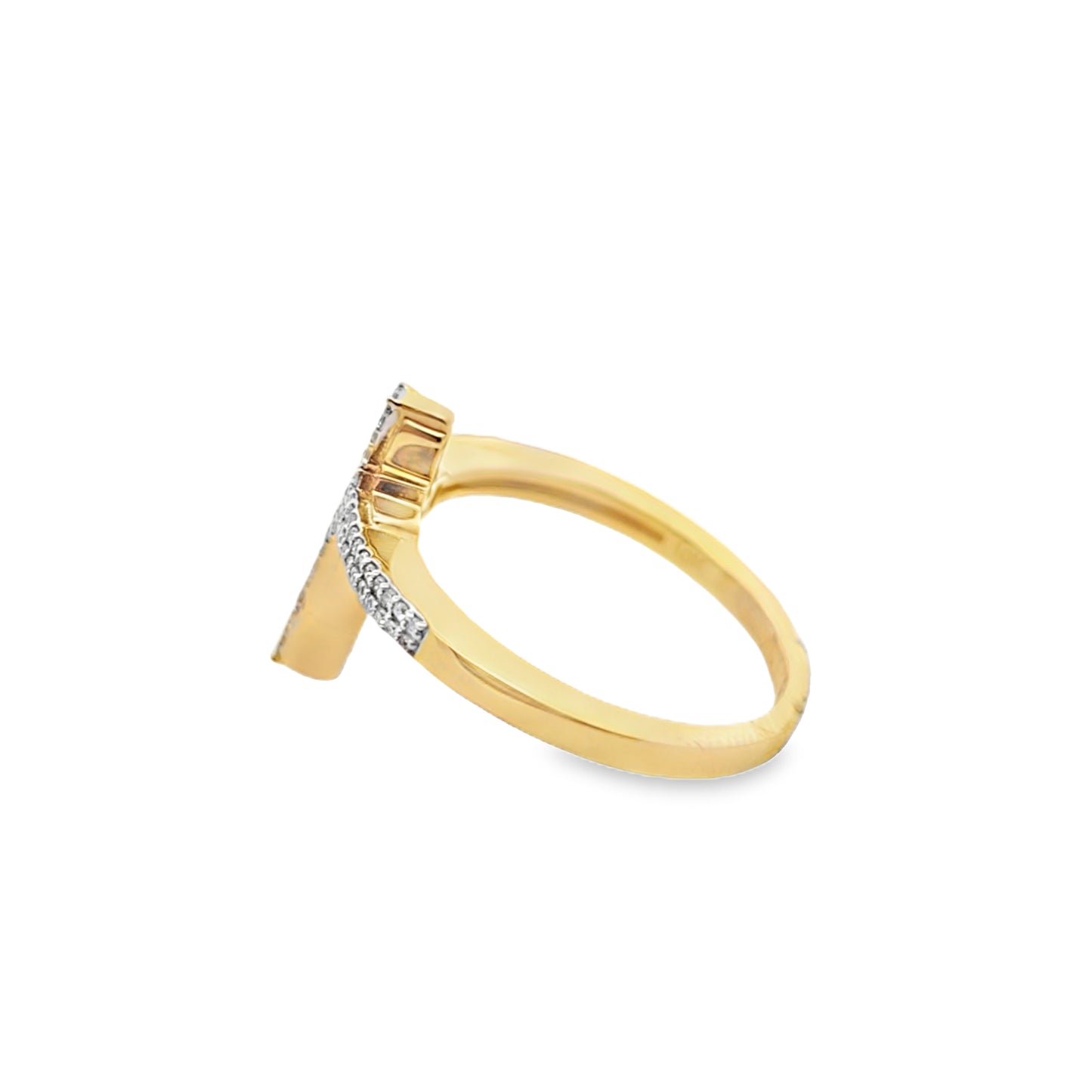 Diamond Cross Ring 0.16 ctw 10K Yellow Gold