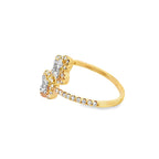 Diamond Butterfly Cuff Ring 0.35 ctw 10K Yellow Gold