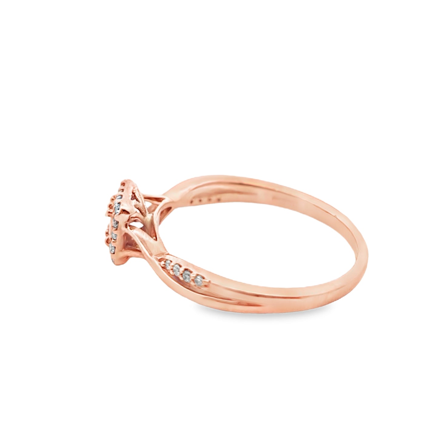 Diamond Square Ring Baguette & Round Stones 0.25 ctw 10K Yellow Gold