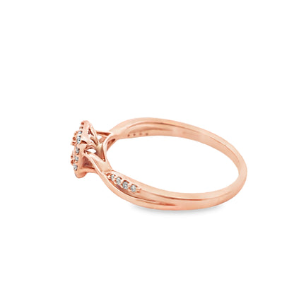 Diamond Square Ring Baguette & Round Stones 0.25 ctw 10K Yellow Gold