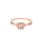 Diamond Square Ring Baguette & Round Stones 0.25 ctw 10K Yellow Gold