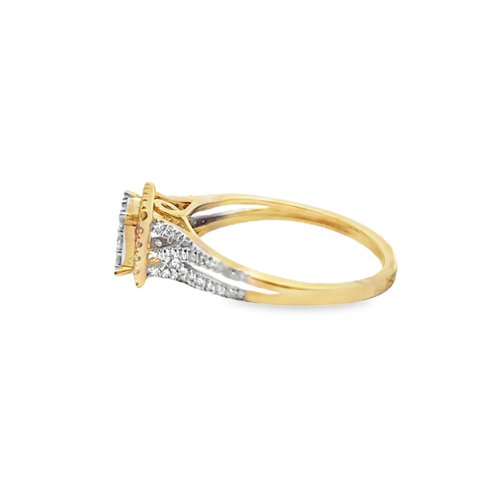 Diamond Square Ring Infinity Band 0.45 ctw 10K Yellow Gold