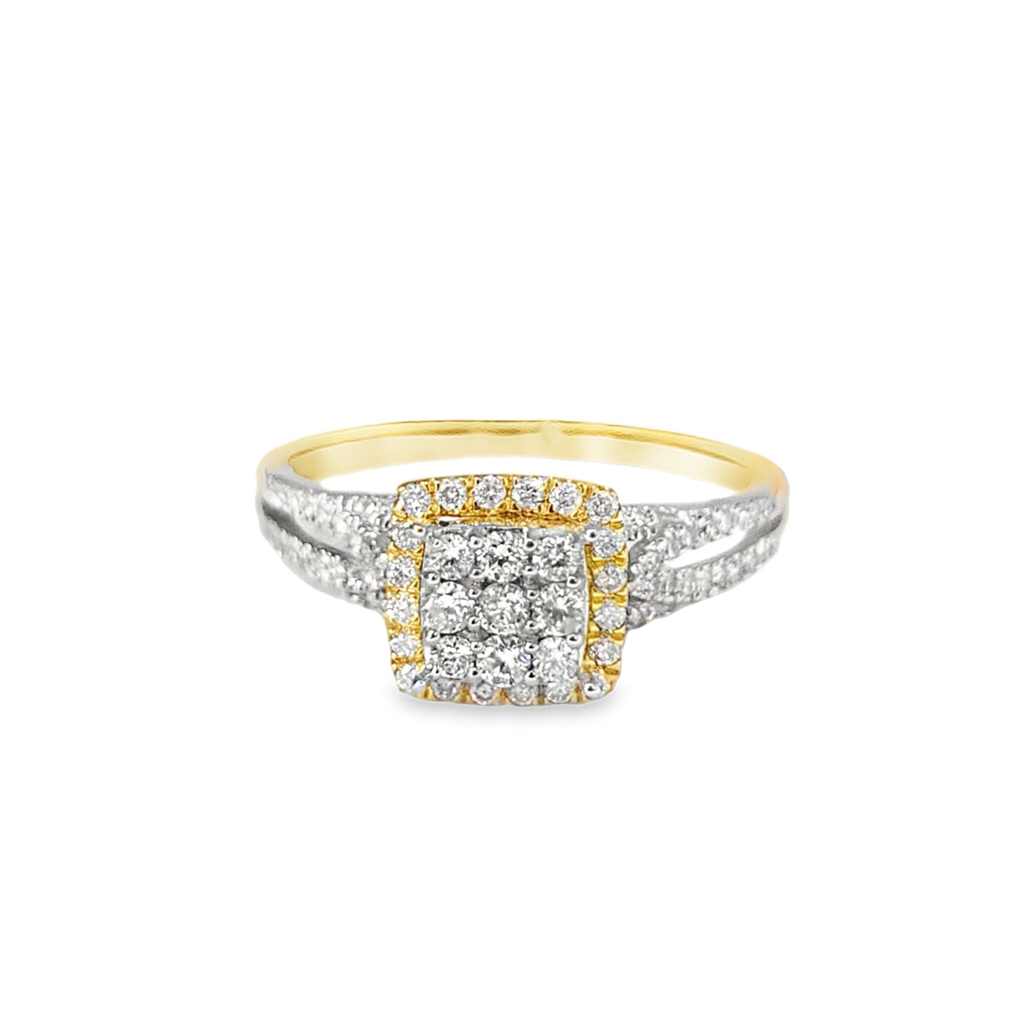 Diamond Square Ring Infinity Band 0.45 ctw 10K Yellow Gold
