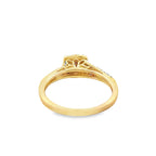 Diamond Square Ring Princess Cut Stones 0.50 ctw 10K Yellow Gold