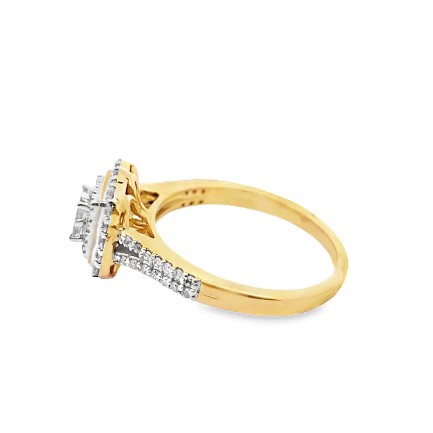 Diamond Square Shaped Ring 0.50 ctw 10K Yellow Gold