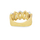 10K Yellow Gold Diamond Cuban Link Ring 1.15ctw | Iced Out Band