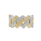 10K Yellow Gold Diamond Cuban Link Ring 1.15ctw | Iced Out Band