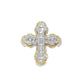 10K Yellow Gold Diamond Cross Ring 0.92 CTW | Baguette & Round Cut Stones
