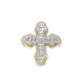 10K Yellow Gold Diamond Cross Ring 0.92 CTW | Baguette & Round Cut Stones