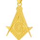 10K Yellow Gold Masonic Pendant Necklace Set – Square & Compass Symbol | Jewelry Palace