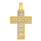 10K Yellow Gold Diamond Cross Pendant with Round Brilliant Diamonds 4.00 ctw