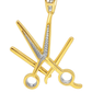 10K Yellow Gold Diamond Scissors Pendant 0.33 ctw – Barber & Stylist Jewelry | Jewelry Palace Lithonia, GA