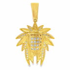 10K Yellow Gold Diamond Native American Chief Pendant 0.75 ctw | Cultural Heritage Charm