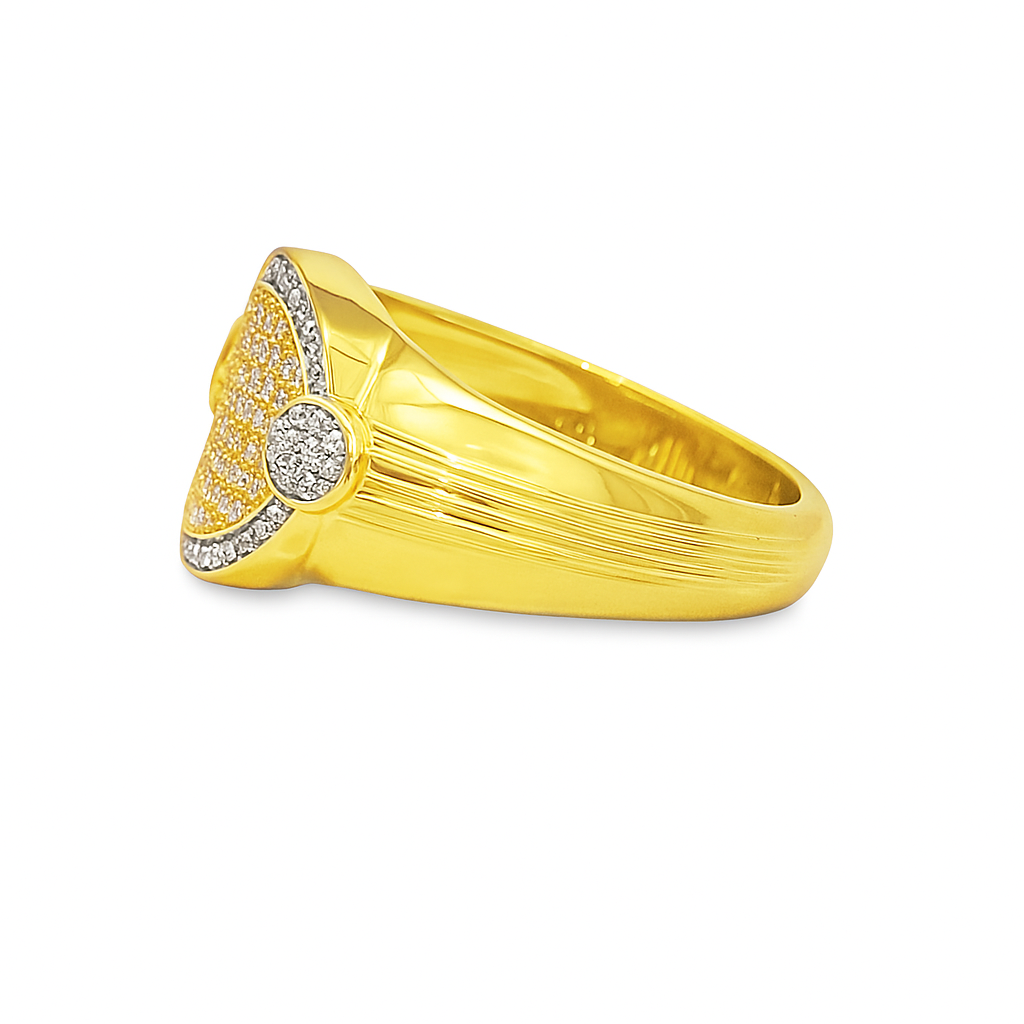 10K Yellow Gold Diamond Oval Cluster Ring 0.35 ctw – Elegant Two-Tone Statement Ring | Jewelry Palace Lithonia, GA