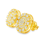 10K Yellow Gold 0.93 ctw Diamond Round Shaped Earrings | Classic Cluster Studs | Jewelry Palace
