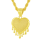 10K Yellow Gold Dripping Heart Pendant Necklace Set – Trendy & Bold Design | Jewelry Palace