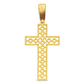 10K Yellow Gold Diamond Cross Pendant with Fancy Round Cut Diamonds 3.25 ctw