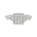 14K White Gold Diamond Ring 0.50 ctw | Square Brilliant Cut Cluster – Jewelry Palace Lithonia GA