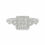 14K White Gold Diamond Ring 0.50 ctw | Square Brilliant Cut Cluster – Jewelry Palace Lithonia GA