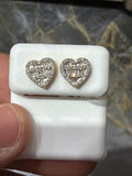 Natural diamond heart earrings 10k gold