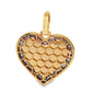 10k Yellow Gold Heart Shaped 2 Row Diamond Memory Pendant 0.50 ctw