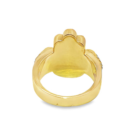 Hamsa Hand Ring 1.99 ctw Diamond 10K Yellow Gold