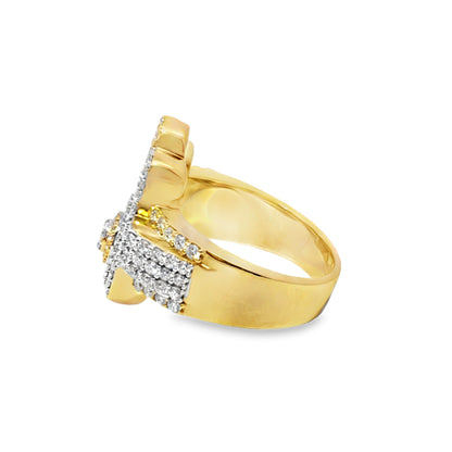 Hamsa Hand Ring 1.99 ctw Diamond 10K Yellow Gold