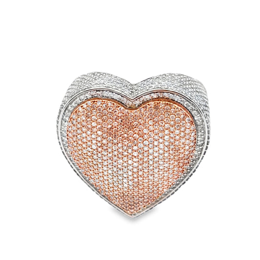 Heart Ring 4.72 ctw Diamond 10K White Gold
