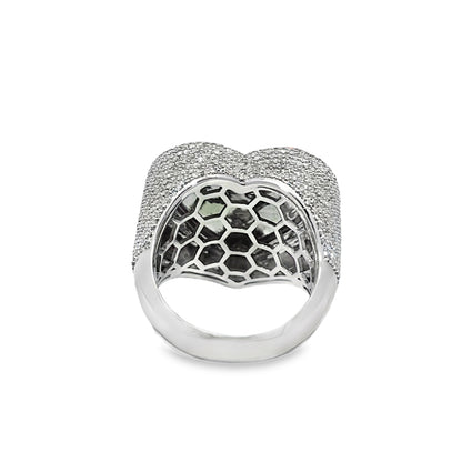 Heart Ring 4.72 ctw Diamond 10K White Gold