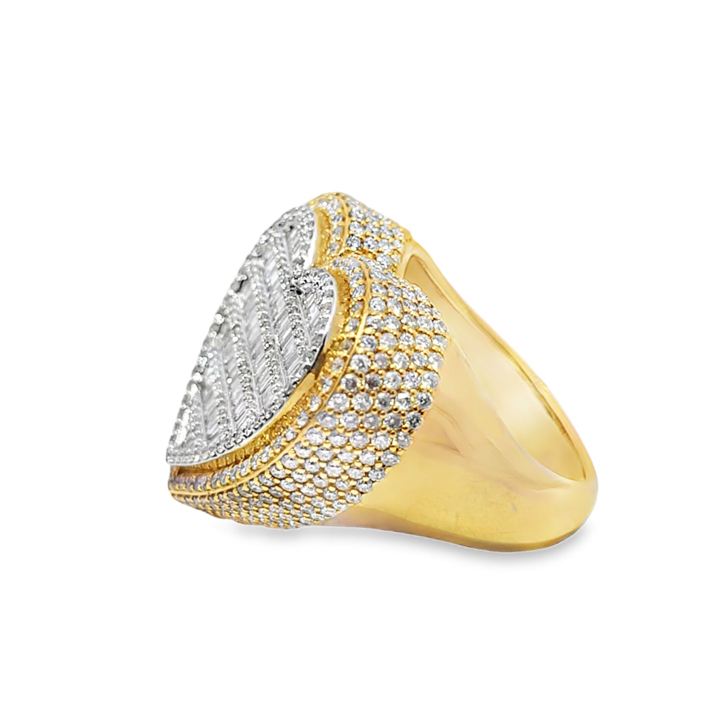 Baguette Heart Ring 4.00 ctw Diamond 10K Yellow Gold