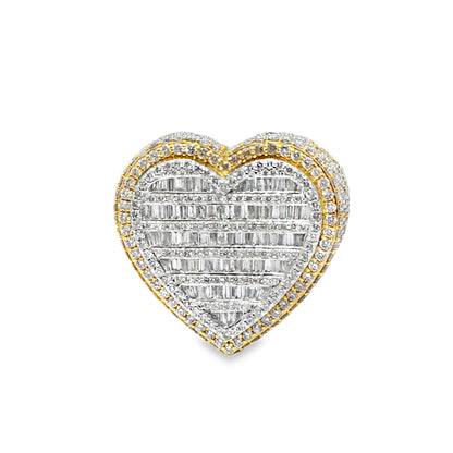 Baguette Heart Ring 4.00 ctw Diamond 10K Yellow Gold