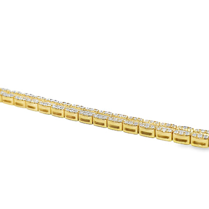 10k Yellow Gold Diamond Baguette Bracelet 3.59 ctw