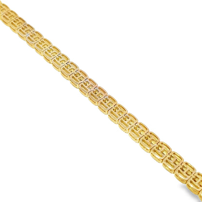 10k Yellow Gold Diamond Baguette Bracelet 3.59 ctw