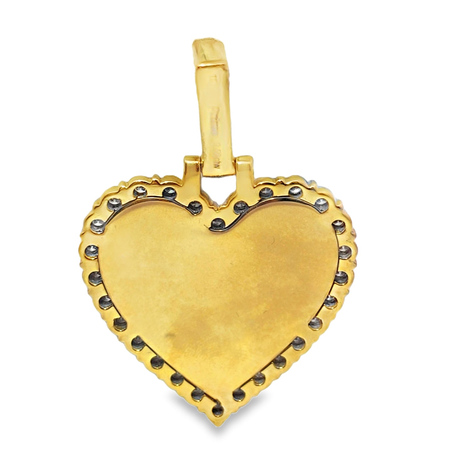 10k Yellow Gold Diamond Heart Memory Pendant 0.56 ctw