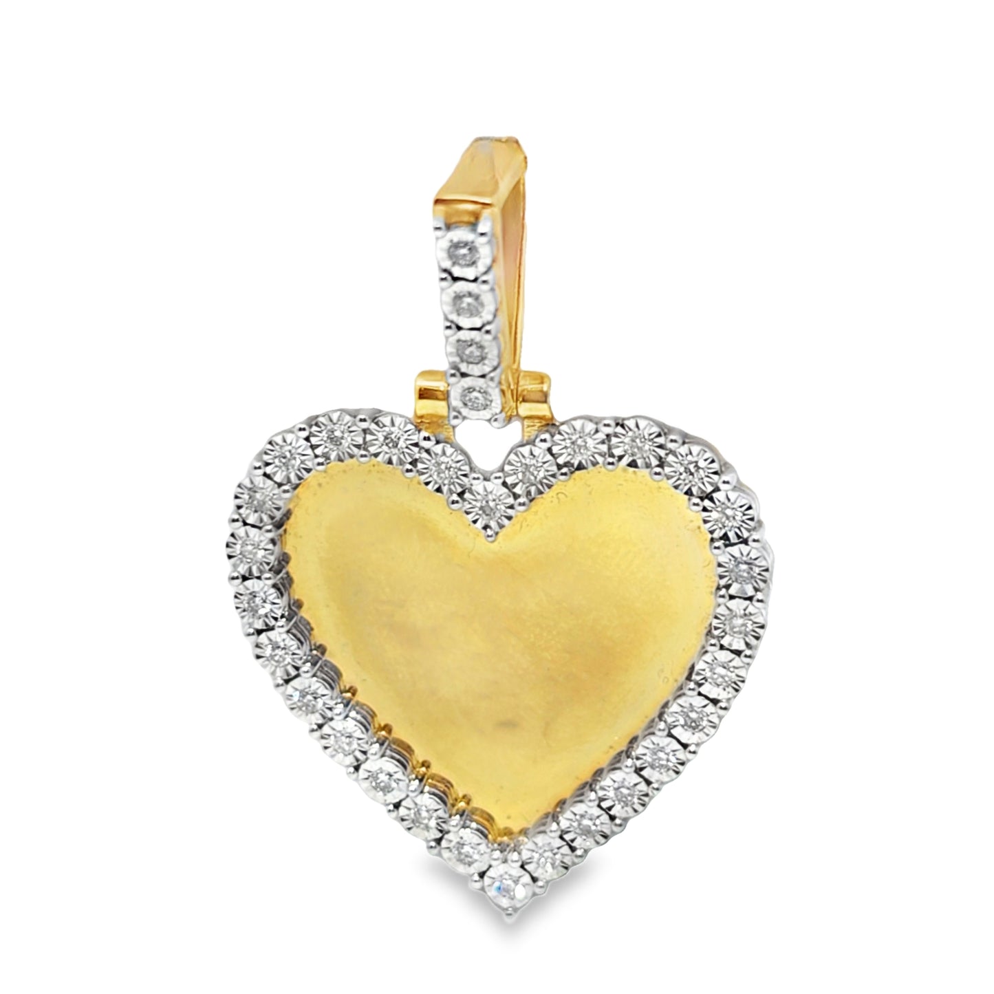 10k Yellow Gold Diamond Heart Memory Pendant 0.56 ctw