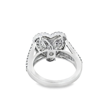 Heart Ring 1.02 ctw Diamond 10K White Gold