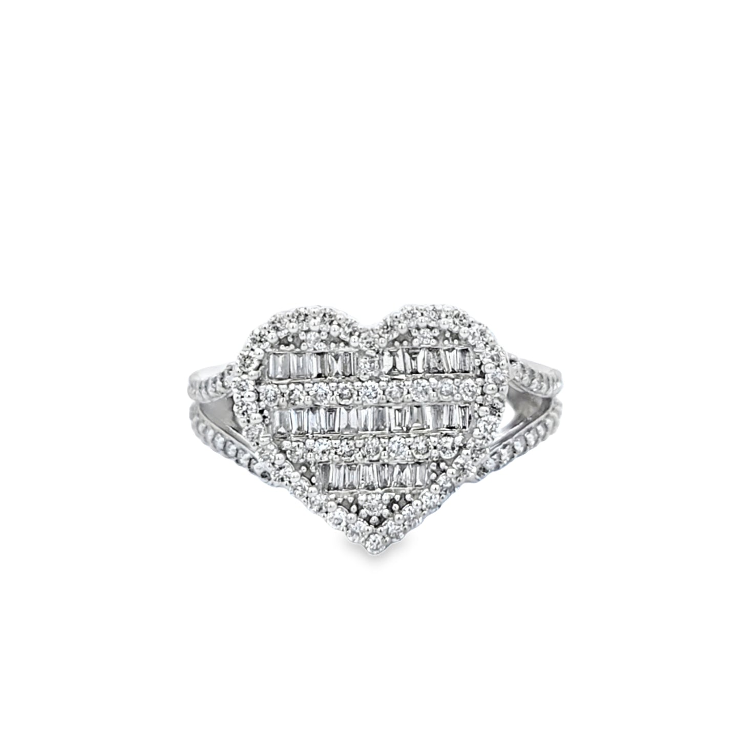Heart Ring 1.02 ctw Diamond 10K White Gold
