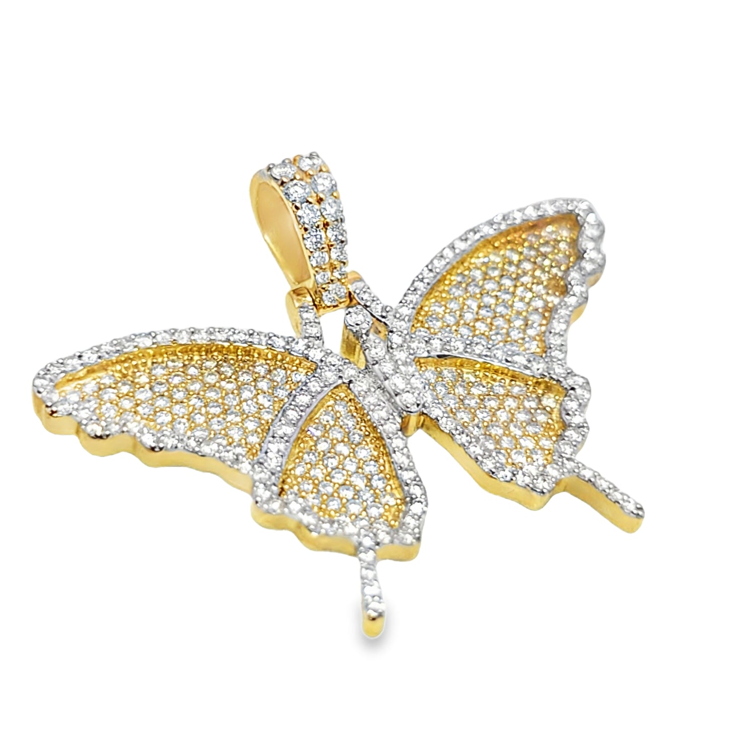 10K Yellow Gold 1.46 ctw Diamond Swallowtail Butterfly Pendant | Nature-Inspired Luxury | Jewelry Palace