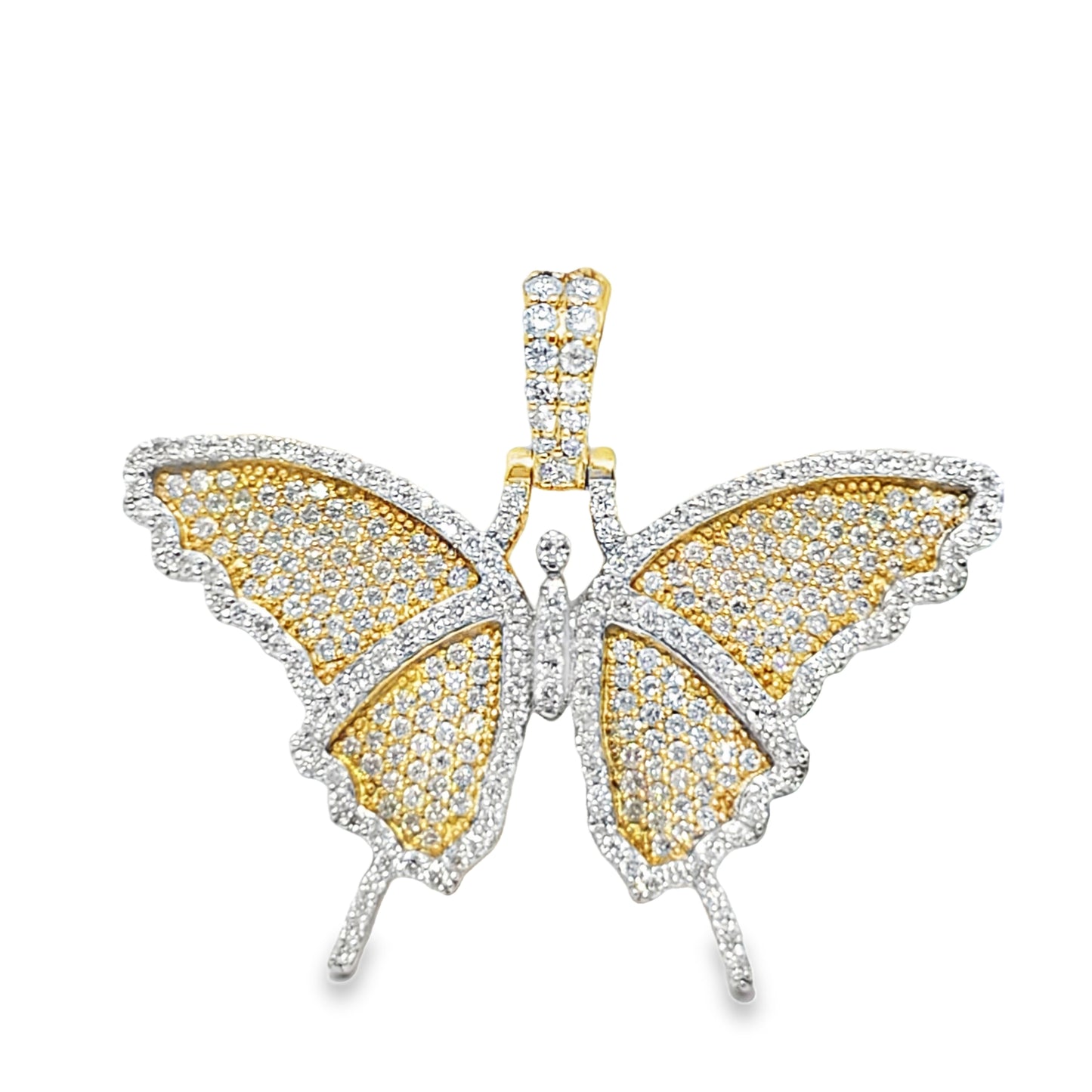 10K Yellow Gold 1.46 ctw Diamond Swallowtail Butterfly Pendant | Nature-Inspired Luxury | Jewelry Palace