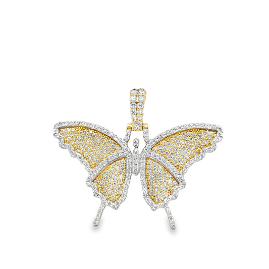 10K Yellow Gold 1.46 ctw Diamond Swallowtail Butterfly Pendant | Nature-Inspired Luxury | Jewelry Palace