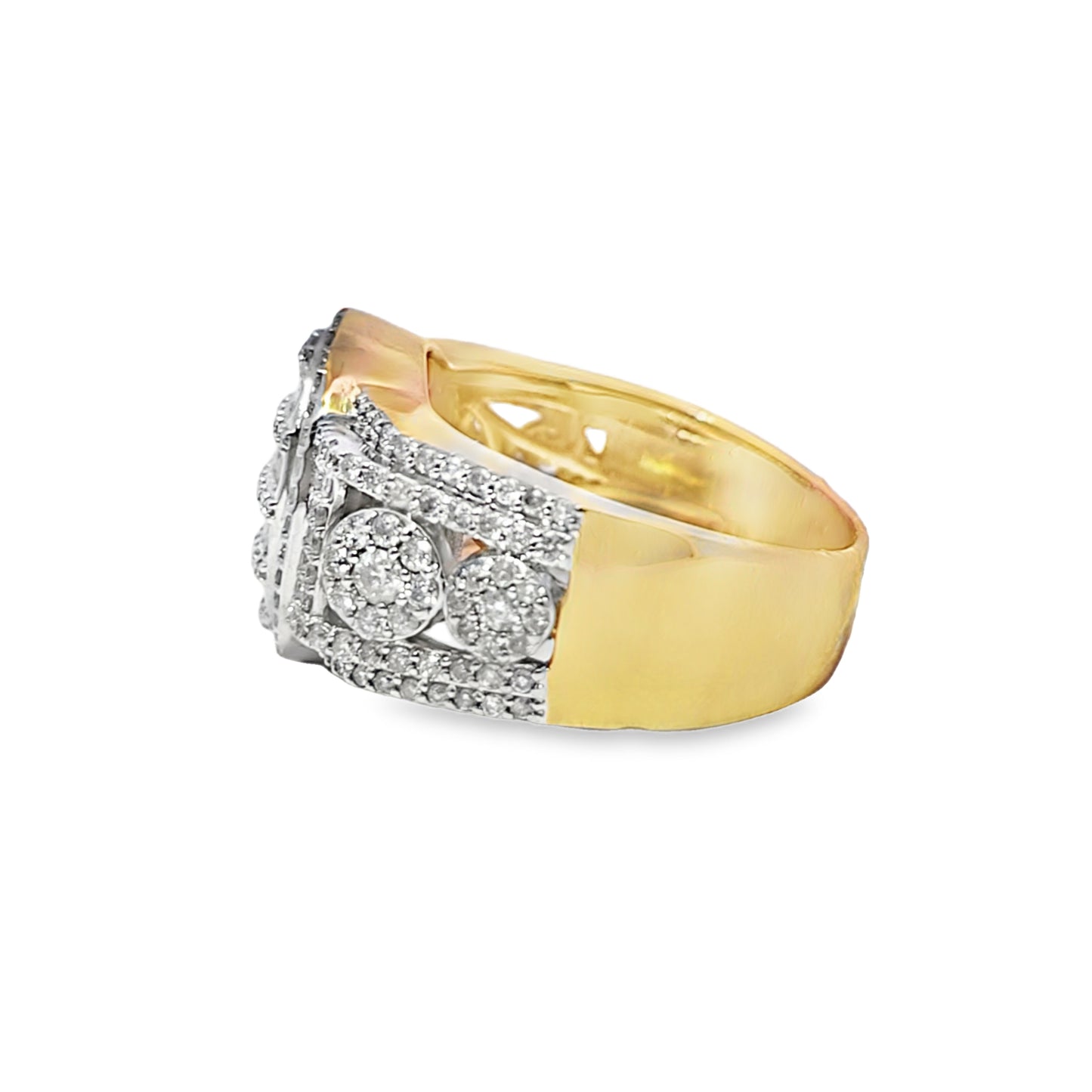 Signet Baguette Ring 1.81 ctw Diamond 10K Yellow Gold